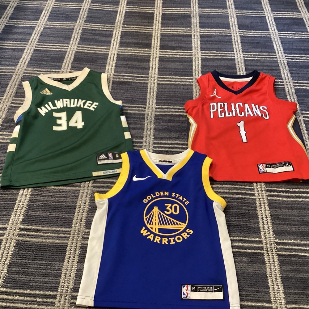 NBA basketball jersey bundle— Curry, Williamson and Greek Freak